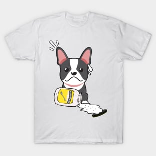 Cute French Bulldog spilled a jar of mayonnaise T-Shirt